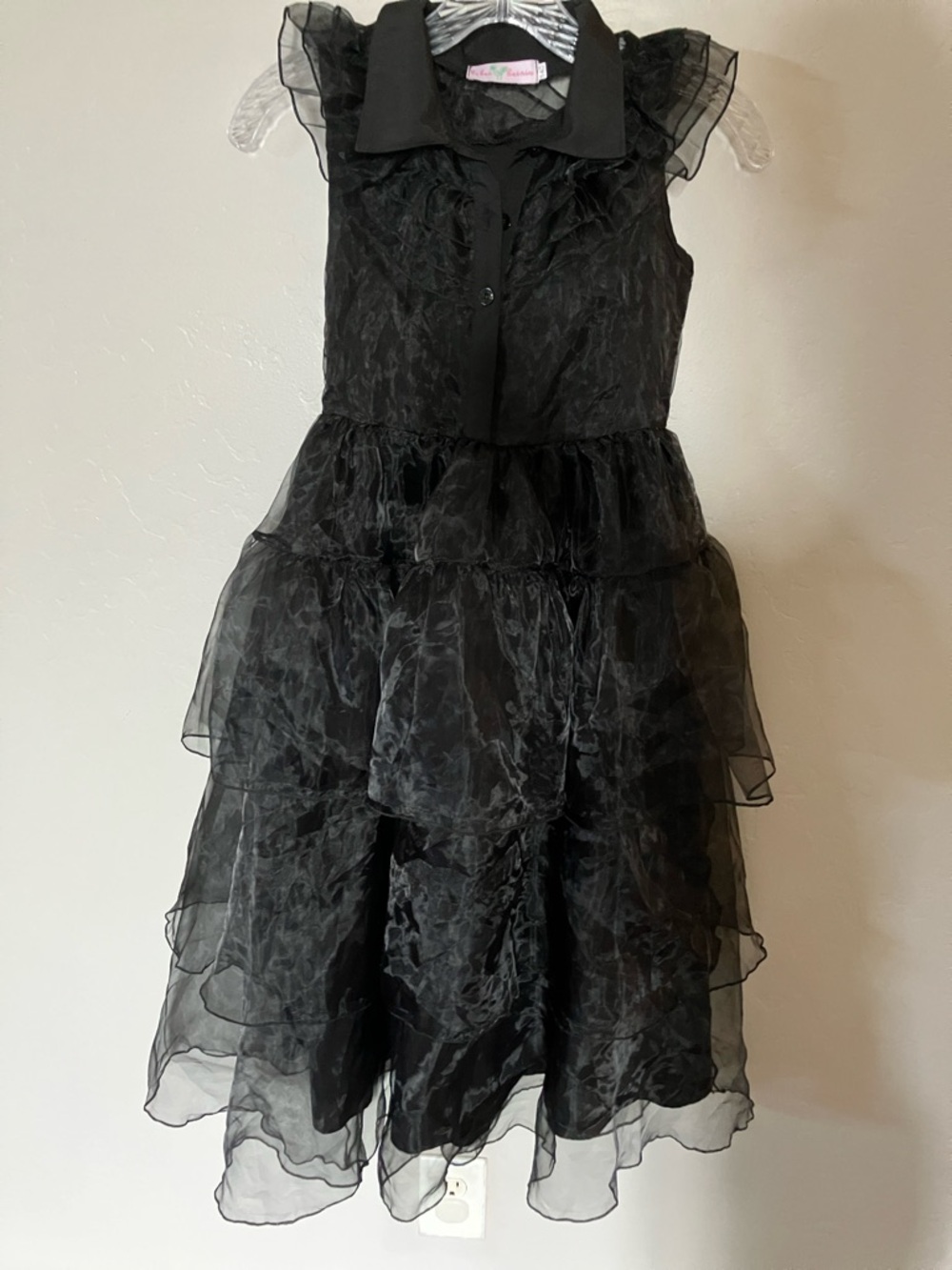Ruffled Tiered Black Party Dress for Girls